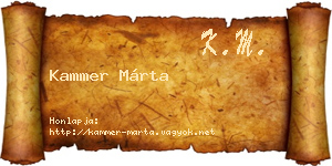Kammer Márta névjegykártya